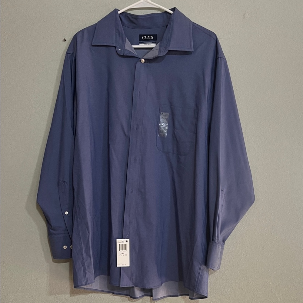 NWT Chaps Men’s blue dress shirt